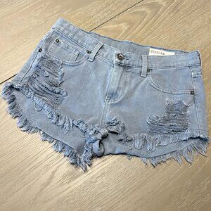 pistola Anthropologie Denim Short Women Size 27 Low Rise Distressed Cut Off Jean